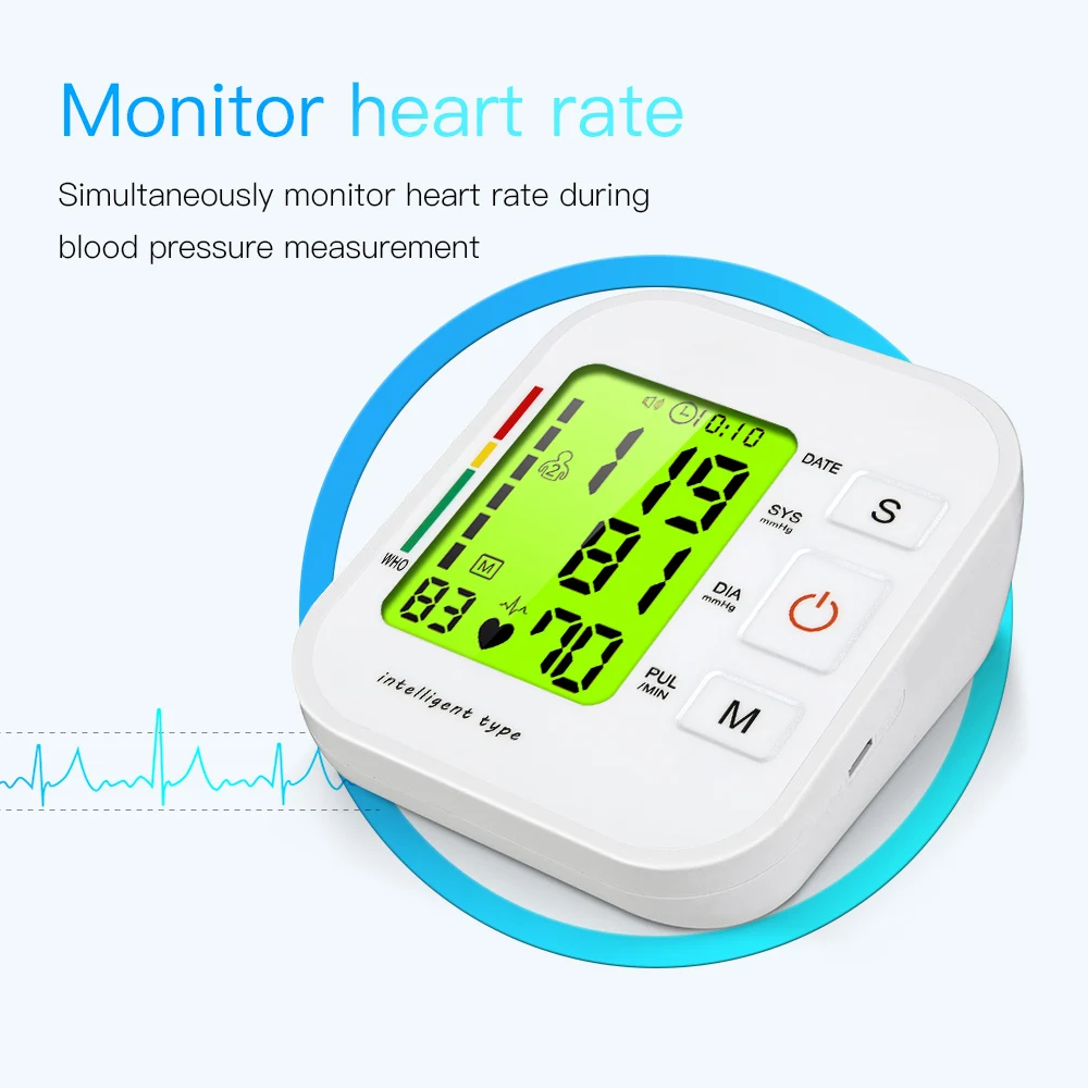 OLIECO цифровой ЖК-дисплей верхний монитор артериального давления на руку