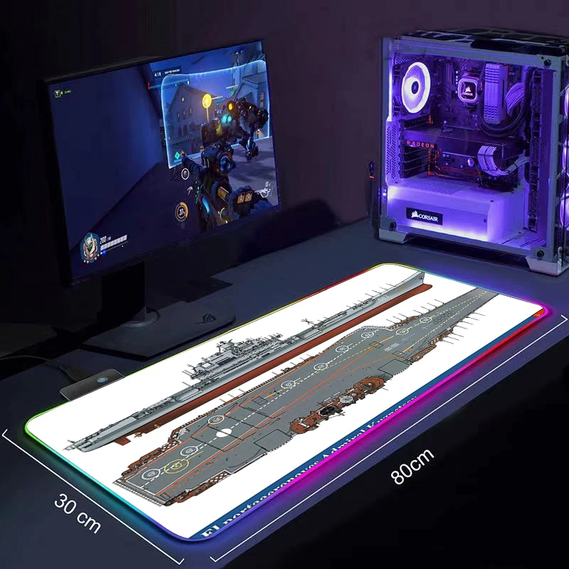 

Big Keyboard Desk Mat RGB Large Mouse Pad Aircraft carrier Gamer Big Mouse Mat Computer Mousepad LED Backlight Gaming Mause Pad
