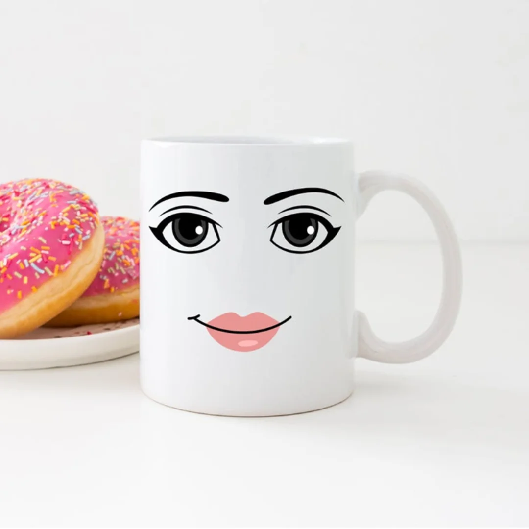 

Game Inspired Woman Face Mug Funny Men Woman Faces Coffee Mug Cute Gamer Birthday Gift Back To School Mug
