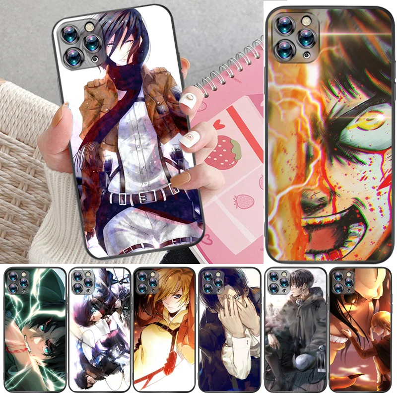 

Attack On Titan Mikasa Ackerman Eren Jager Armin Arlert Levi Phone Case For iPhone 6 6S Plus 7 8 Back Cover Carcasa Funda