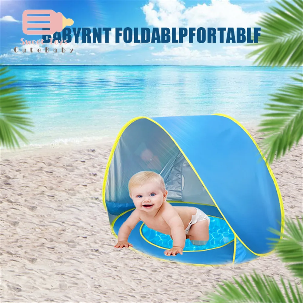Детская Пляжная палатка водонепроницаемый тент с защитой от УФ лучей бассейном и