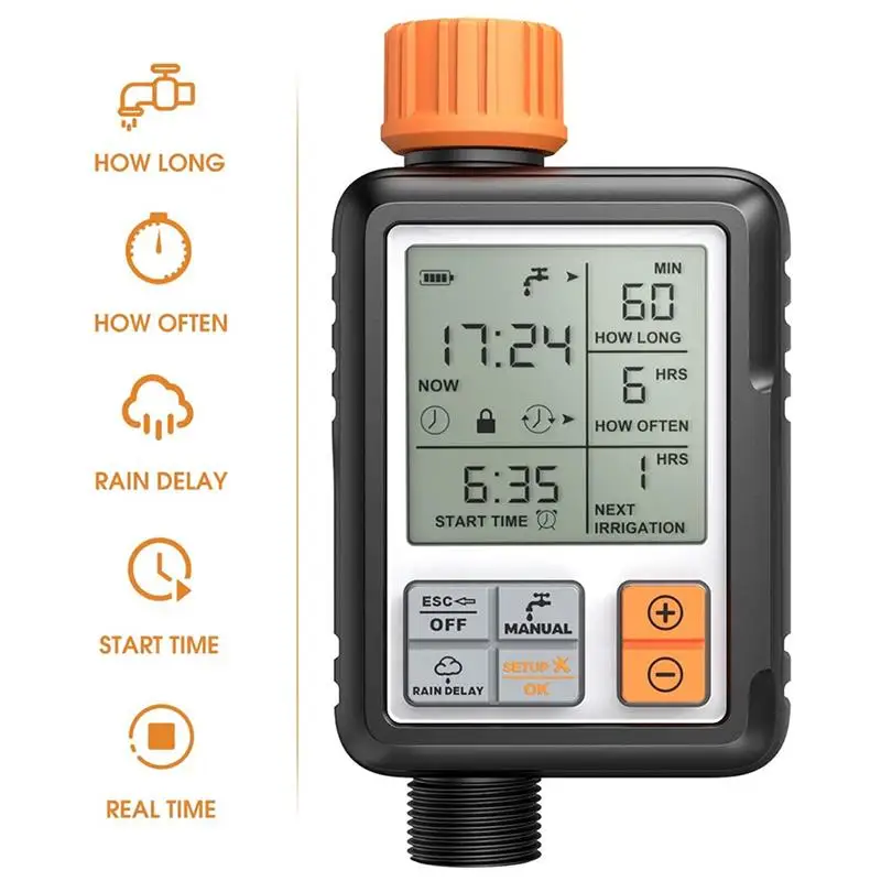 

Automatic Digital Water Timer Programmable Large Screen Waterproof Watering Tools Garden Lawn Watering System IrrigationTimer