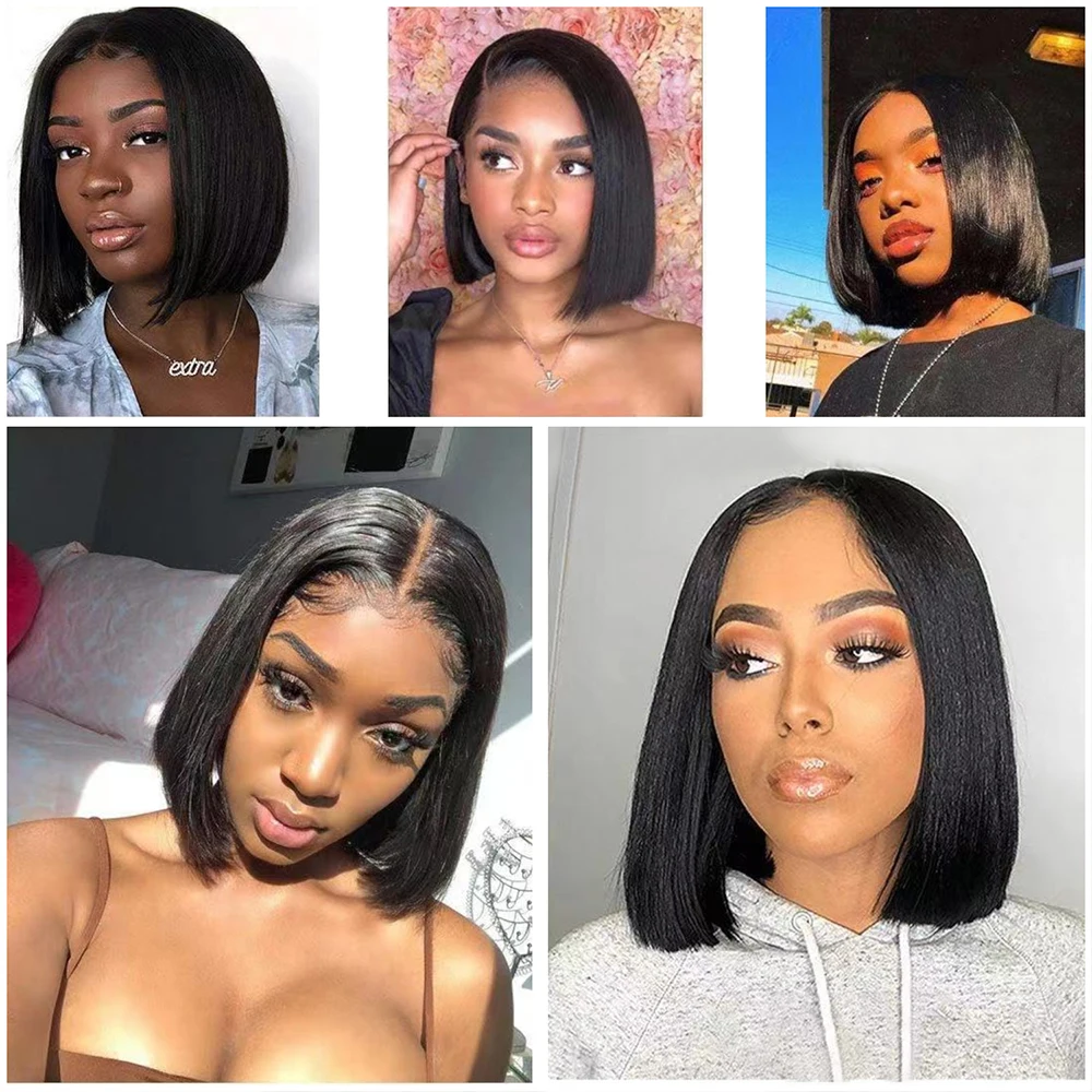

Straight Bob Human Hair Wigs 13X4 Lace Front Bob Wigs Straight Short Bob Wig For Black Women Brazilian Hair Wigs Highlight Wig