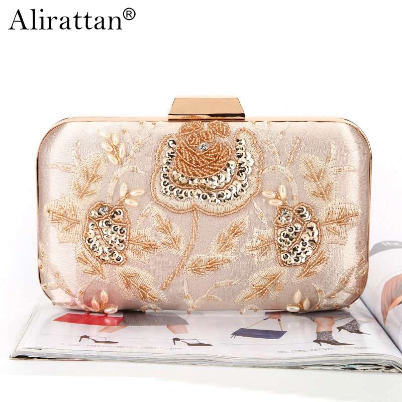 

Luxury Sequin Embroidered Evening Clutch Bags For Women 2021 Fashion Brand Ladies Chain Shoulder Messenger Bag Coin Purse