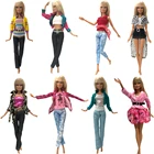 Платье для кукол NK Mix, модный топ с юбкой, милый наряд для кукол Барби, аксессуары для детских игрушек, подарок для девочек