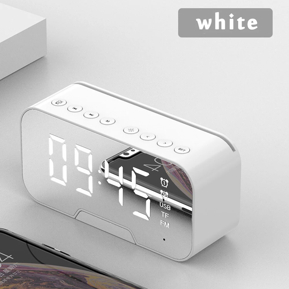 

Multifunction Alarm Clock Mirror LED Alarm Clock Multifunction Wireless Bluetooth Music Player Electronic Digital Alarm Clock