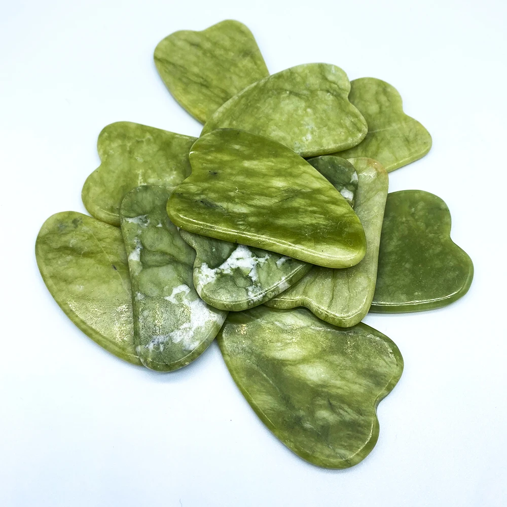 

Массажер гуаша из натурального нефрита, каменная доска для гуаша, инструмент для красоты, уход за здоровьем, скребок для лифтинга лица, бриф...