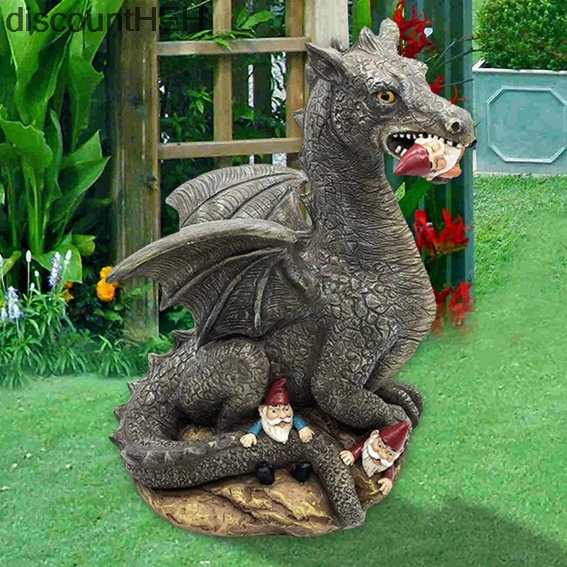 

Dragon Garden Statue Adorable Portrait Stone Decoration Outdoor For Home Outdoor Garden Art Ornaments Lawn Yard Decor
