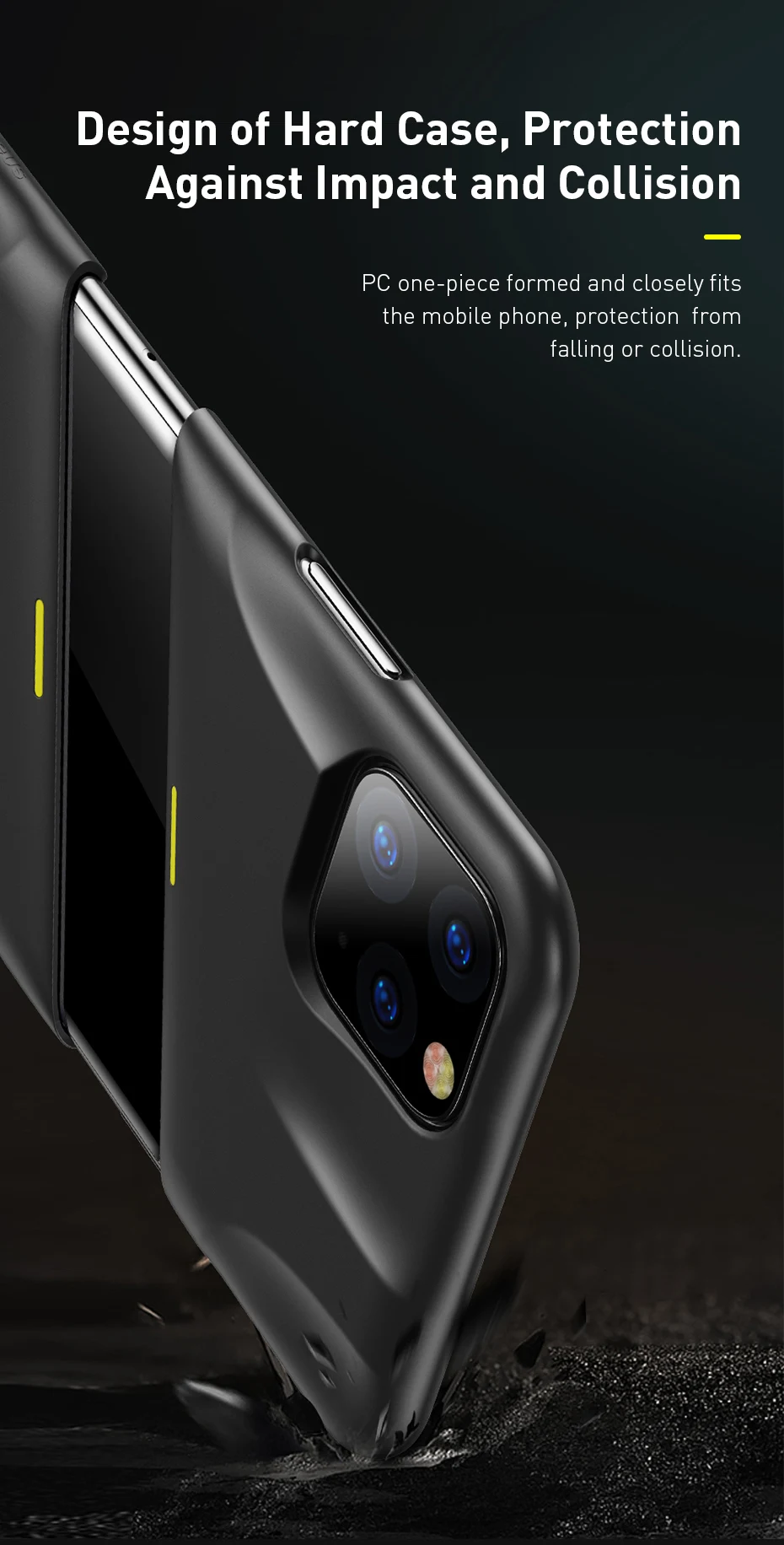 Baseus для iPhone 11 Чехол Жесткий PC противоударный чехол с поддержкой беспроводной зарядки для iPhone 11 Pro Max 5,8 дюймов 6,1 дюймов 6,8 дюймов