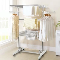multi function clothes hanger rack stand 34 layer foldable save space clothes dryer vertical floor stand home storage tool hwc