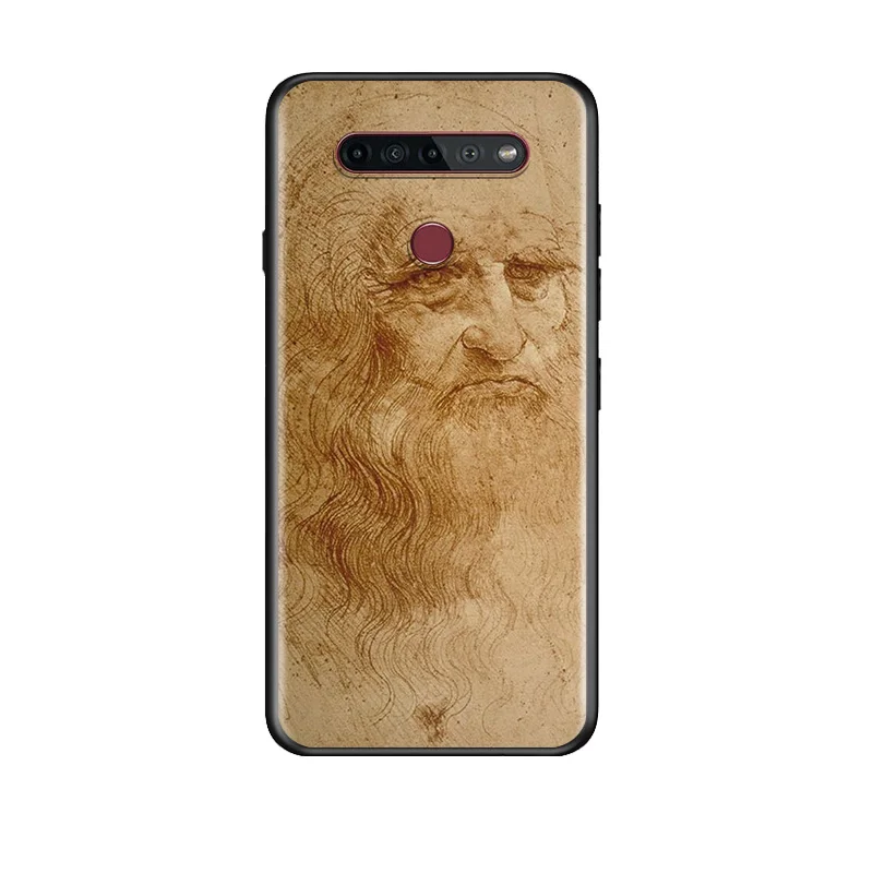 

Vinci Art Painting For LG G8 V30 V35 V40 V50 V60 Q60 K40S K50S K41S K51S K61 K71 K22 ThinQ 5G TPU Silicone Black Phone Case