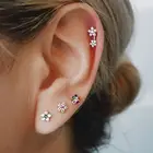 Серьги-гвоздики разноцветные в форме цветка для женщин и девушек, минимальный размер 5 мм, Ювелирное Украшение для прекрасные серьги