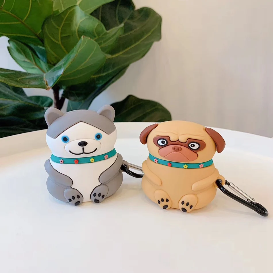 

3D Earphone Case For Airpods 2 Case Silicone Cute Dog Pig Cartoon Cover For Apple Air pods Pro 3 Bluetooth Wireless Earpods Case