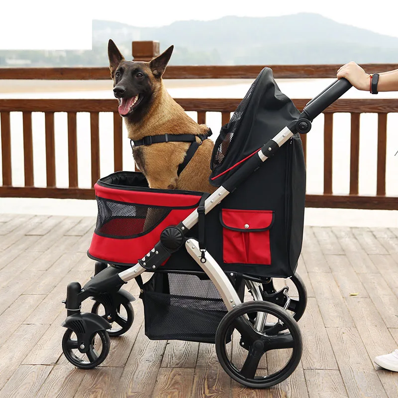 

Pets A Disability Big Dog Pop It Wheelbarrow Foldable Four Rounds Cat Dog Garden Cart Old Age Pets Transportation Cage Scooter