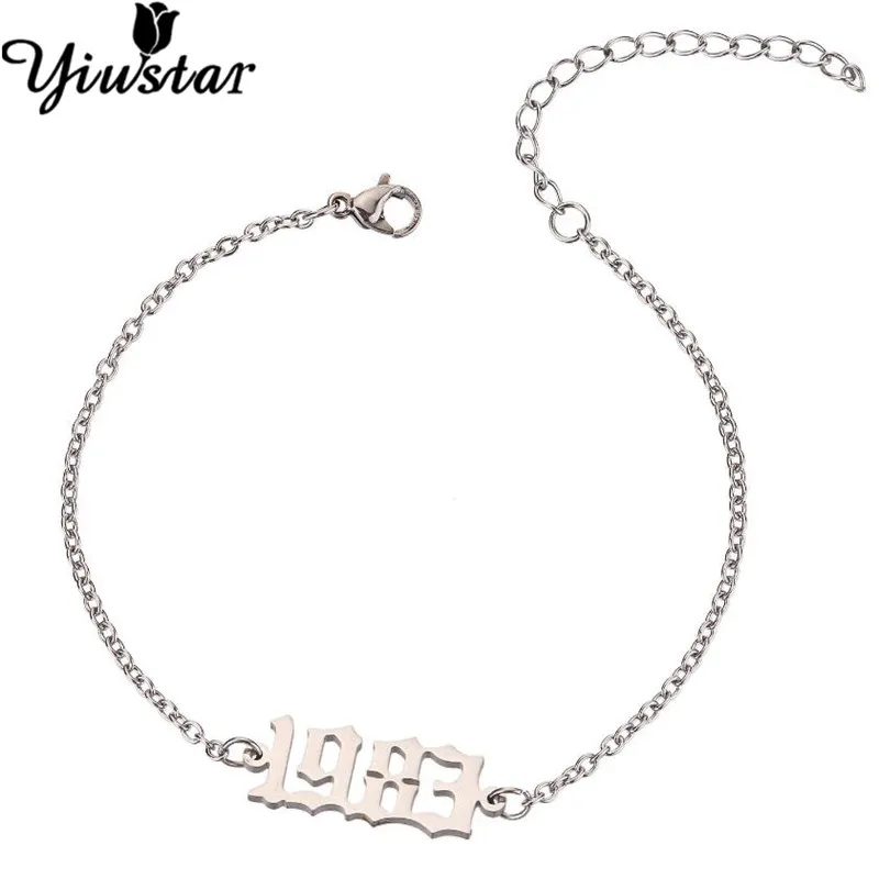 Браслет на ногу Yiustar с цифрами год амулеты браслеты для женщин цифровой подарок