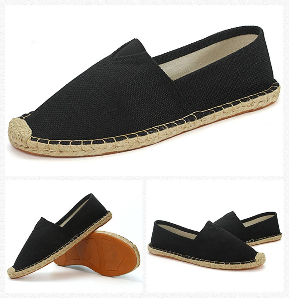 Plus Size 47 Linen Breathable Casual Flats Shoes Mens Espadrilles Loafers Fashion Boy Canvas Fisherman Driving Footwear | Обувь