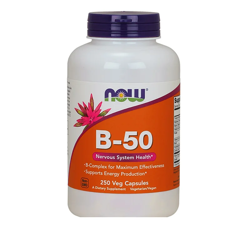 

Free shipping B-50 Nervous System Health B.Complex for Maximum Effectiveness Supports Energy Production 250 Veg Capsules