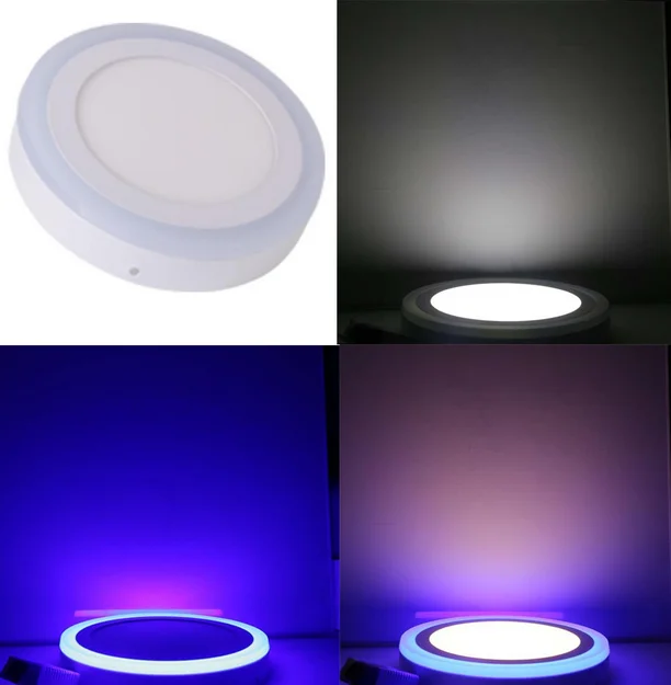 Двухцветный светодиодный панельный светильник круглый квадратный точечный для