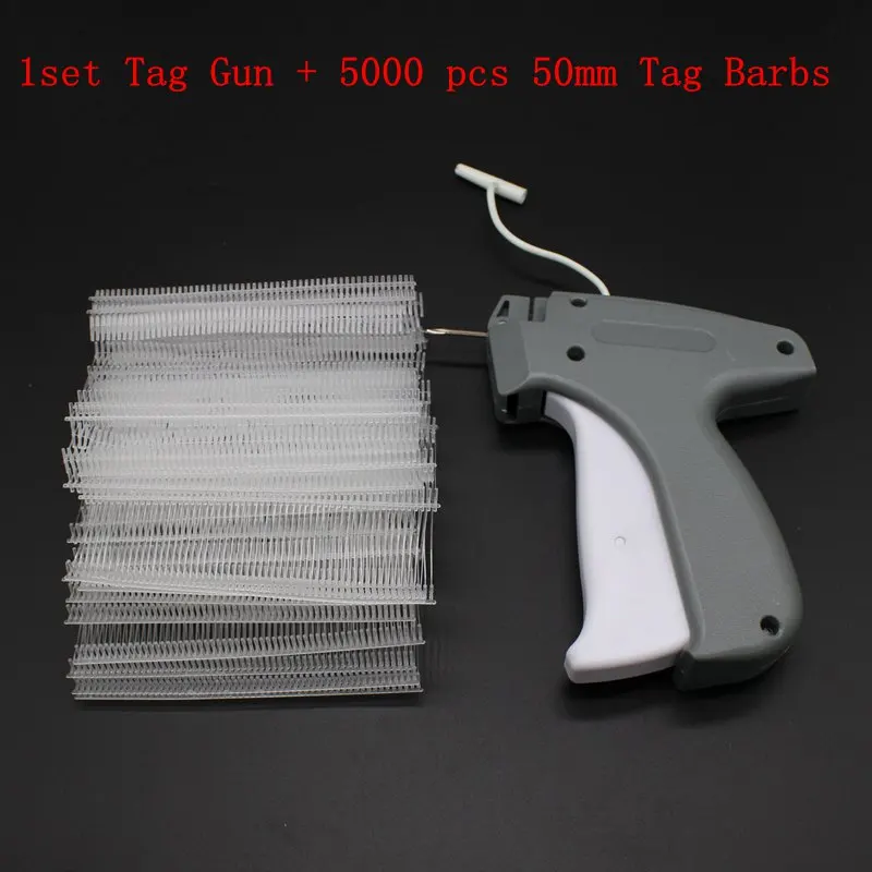 

1set Tag Gun + 5000 pcs 50mm Garment Tag Barbs Clothes Garment Price Label Tag Garment Price Label Tagging Price Clothes