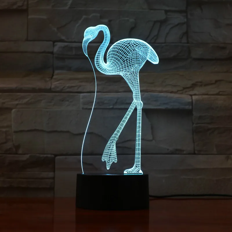 VCity Фламинго 3D оптический многоцветная Лампа светодиодный лампа дневного света для дома вечерние магазин атмосферное освещение дети ребенок спальня настольная лампа