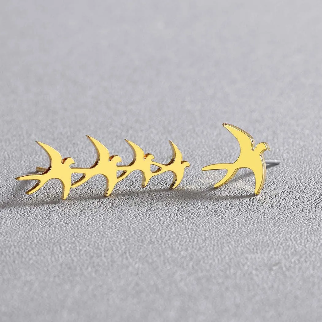 Модные серьги Kinitial ювелирные изделия серьги-гвоздики в виде милой птицы и