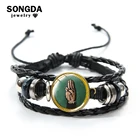 Винтажный кожаный браслет SONGDA для девочек-скаутов, многослойный Плетеный браслет в стиле панк, для улицы, подарок для девочек