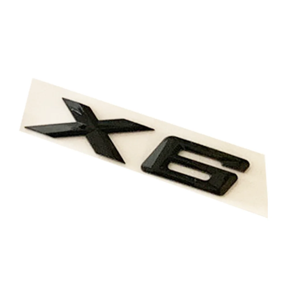 

Эмблема с буквами и цифрами для багажника X6, значок с именем модели, наклейка для автостайлинга, матовая черная глянцевая черная