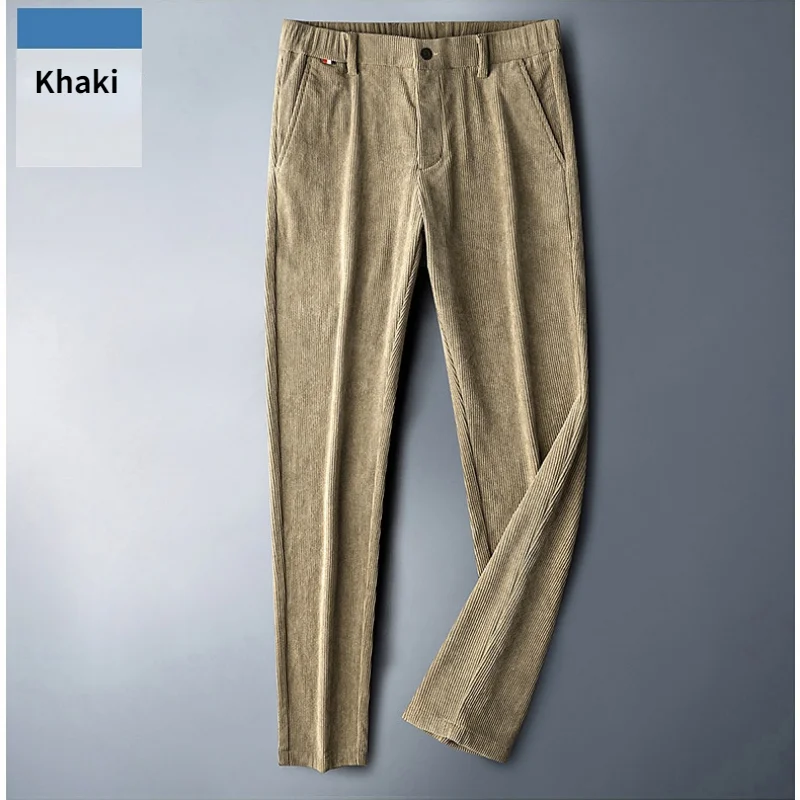 

Высококачественные вельветовые мужские брюки, новинка осень/зима 2021, утолщенные теплые мужские деловые повседневные брюки, прямые брюки