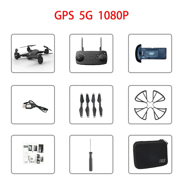 GPS 5G 1080P H1 Дрон gps Дрон HD 1080P Смарт точное позиционирование возврат жестов фото Wi-Fi передача Rc вертолет Дрон камера - Цвет: GPS 5G 1080P