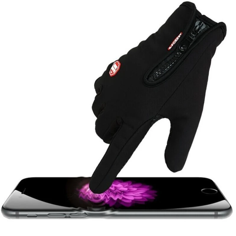 Зимние перчатки для сенсорного экрана мужские теплые ветрозащитные женщин