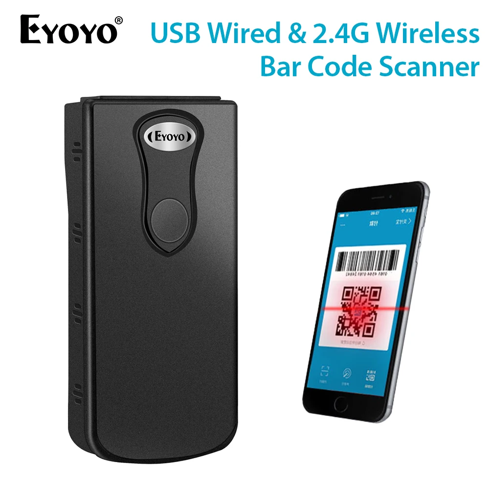 Сканер штрих кода Eyoyo Bluetooth 1D QR 2D USB 2 4 ГГц|Сканеры| |