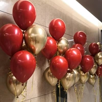 12pcs double layer red balloon pearl latex balloons chrome air balloons globos wedding valentines day party decoration