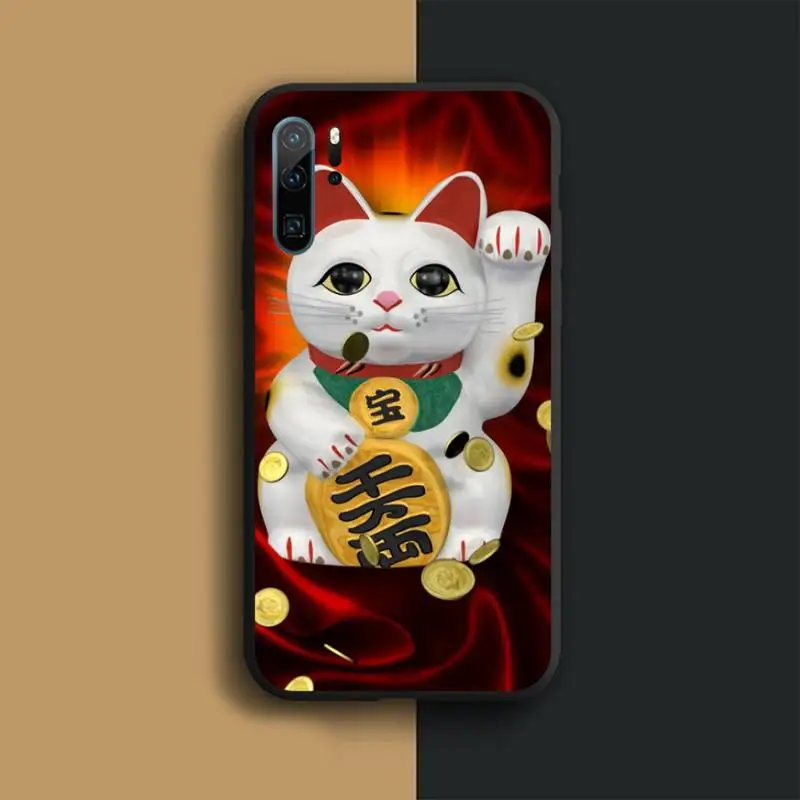 

Beckoning cat japanese style Phone Case Funda For Huawei P40 P10 P20 P30 Lite 2016 2017 2019 plus pro P smart