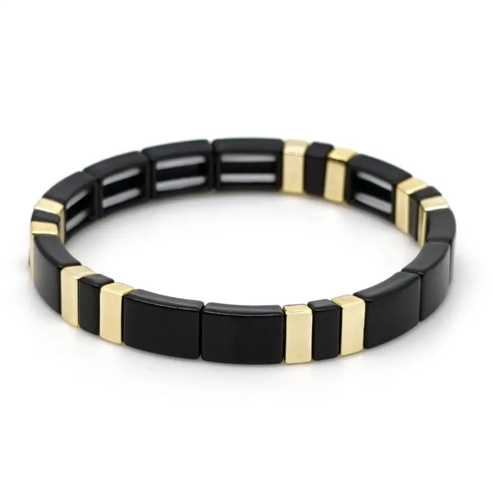 RO-B190044A Браслеты shinus, мужские, эмаль, плитка, бусины, браслет, Pulseras Mujer Moda,, золотые ювелирные изделия, для женщин, модные, любовные буквы, браслеты, подарки - Окраска металла: RO-B190044A