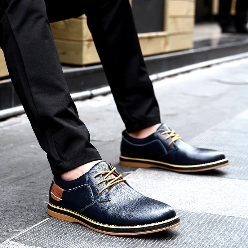 

HKIMDL Spring Suede Leather Men Shoes Oxford Casual Shoes Classic Sneakers Comfortable Footwear Dress Shoes Large Size Flats