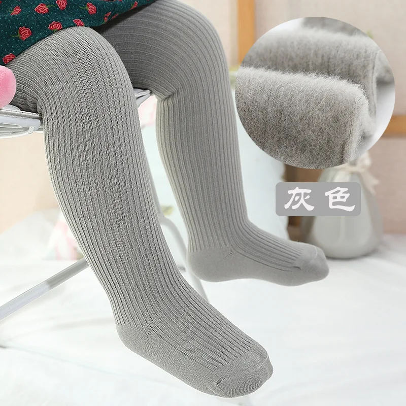 gray Новинка; плотные колготки для девочек; сезон осень-зима; 1 предмет; теплая одежда для маленьких девочек; детские чулки; однотонные детские колготки; От 0 до 6 лет - Цвет: gray
