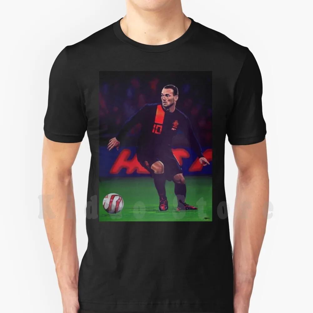 Футболка Wesley Sneijder мужская с рисунком, хлопок, принт «сделай сам», крутая, голландский футбольный плеер Футболка Wesley Sneijder мужская с рисунком, хлопок, принт «сделай сам», крутая, голландский футбольный плеер