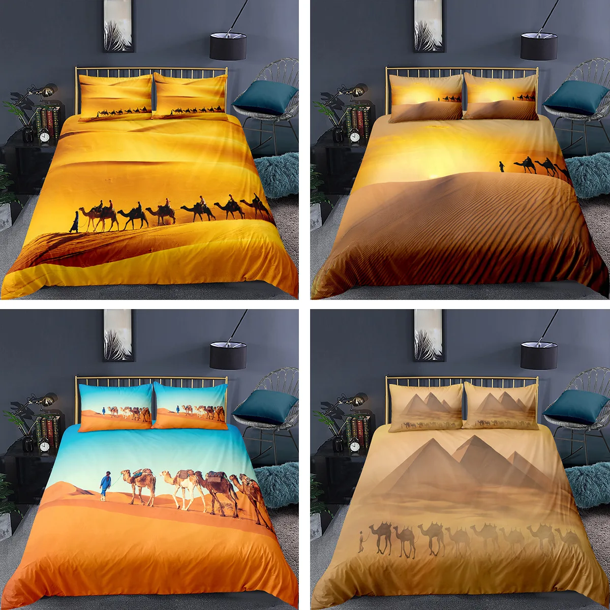 

Комплект постельного белья мужской, Романтический, в стиле Desert Camel, с 3D рисунком, пододеяльник и наволочка, односпальная и двуспальная крова...