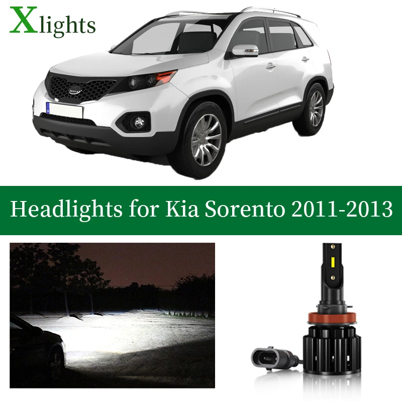 

Xlights 2pcs Car Bulbs For Kia Sorento 2011 2012 2013 Led Headlight Bulb Low High Beam Lamp 12V 24V White Canbus Headlamp Light