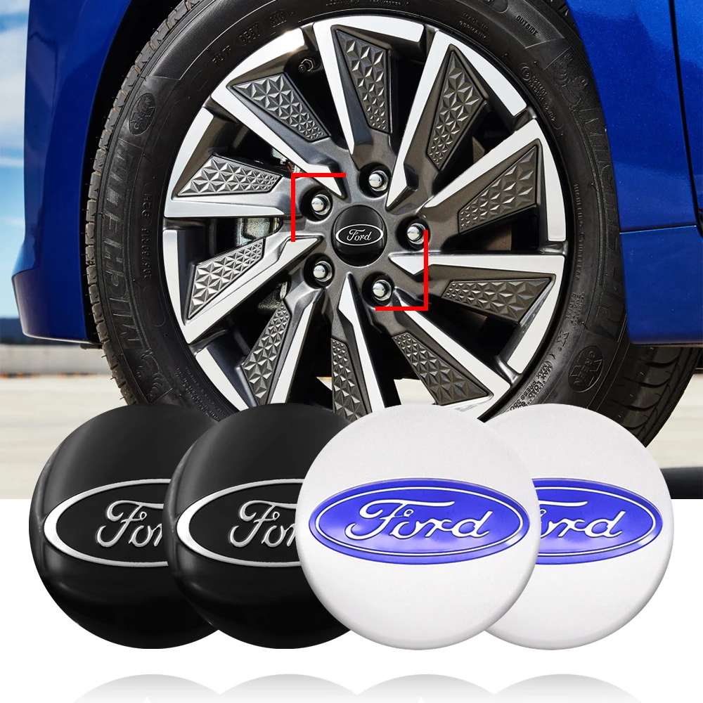

4Pcs Car Accessories 3D Tire Wheel Center Hub Caps Sticker Decals For Ford focus 2 focus 3 Fiesta EcoSport ESCORT Accessories