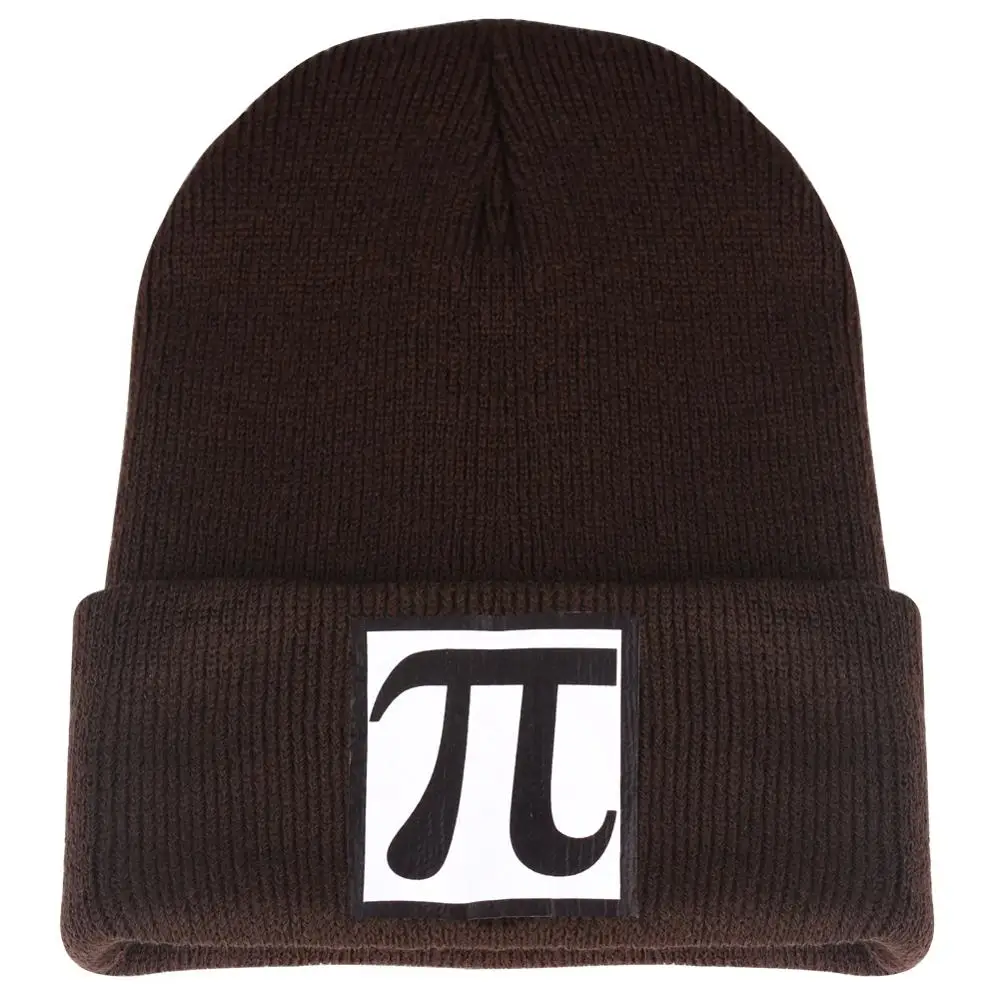 Кофейная вязаная шапка с логотипом бини черепом зимняя теплая мешковатая