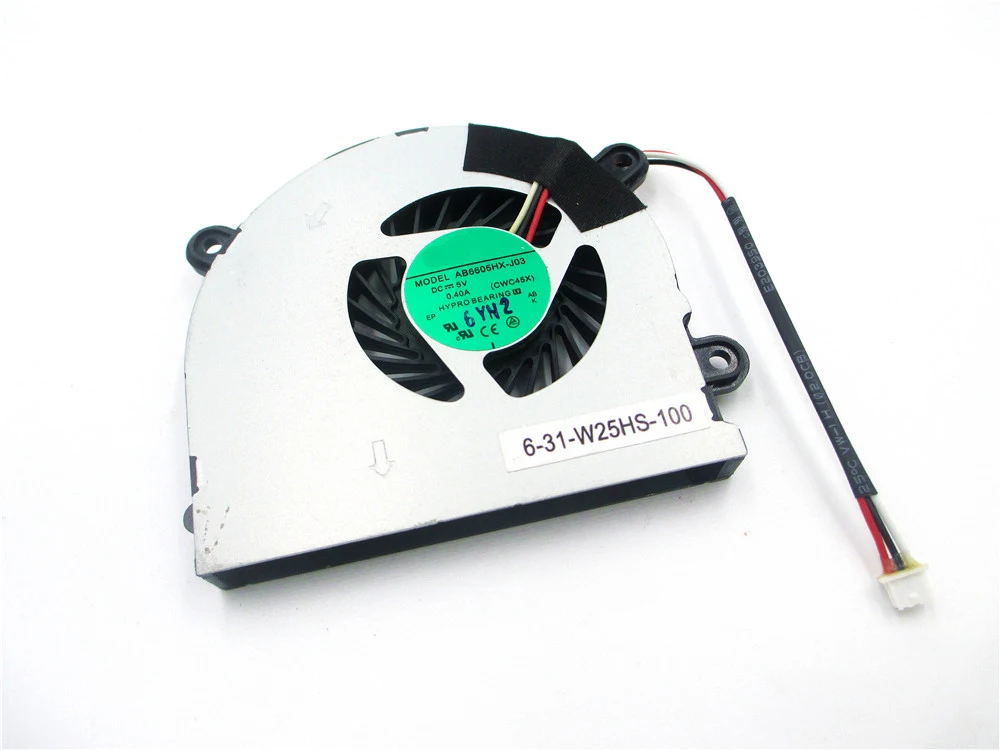 

laptop cpu cooling fan cooler fan for MSI S6000 X600 CLEVO 7872 C4500 FAN AB6505HX-J03 AB6605HX-J03 6-31-W25HS-100 BS5005HS-U89