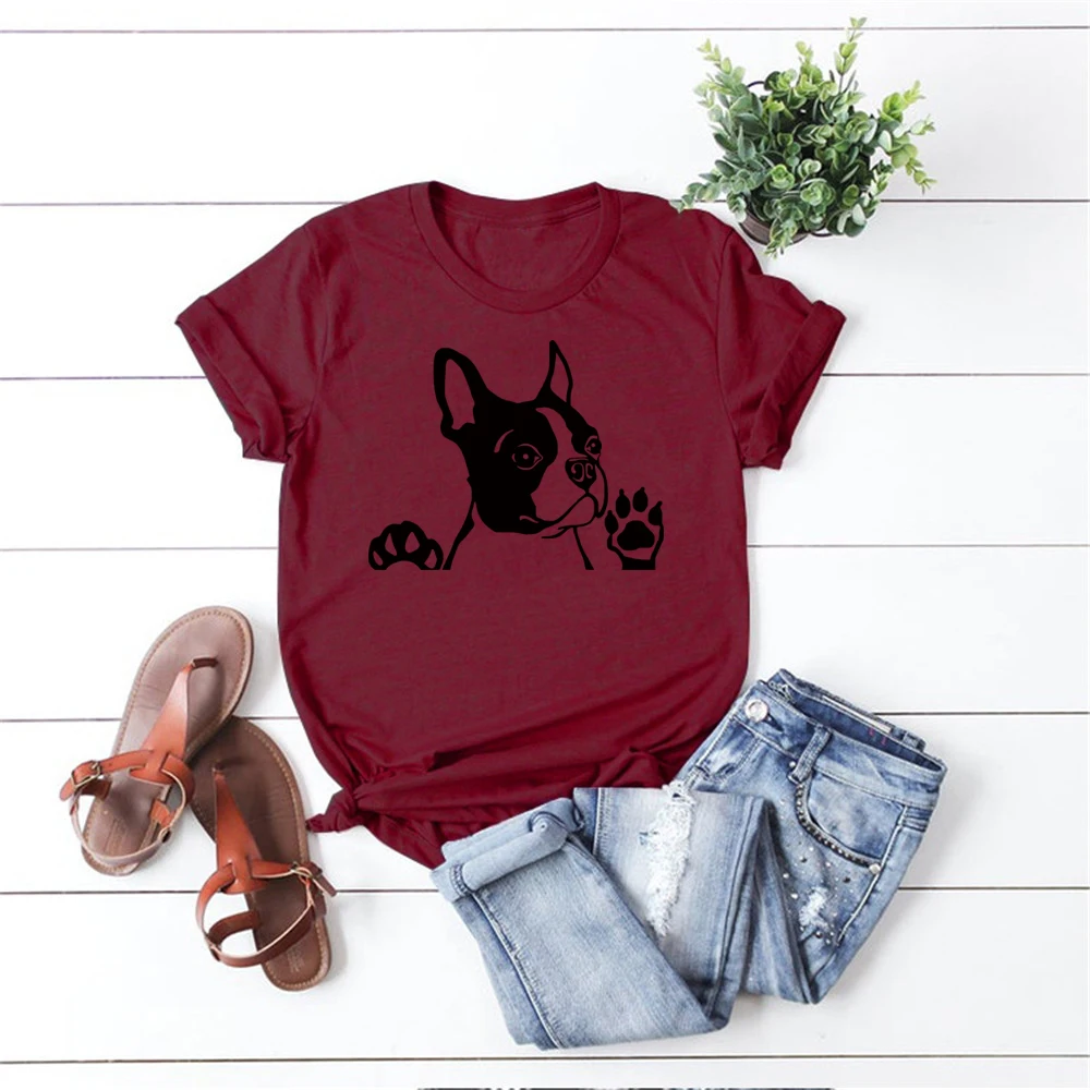 Рубашка Boston Terrier 2020 милая футболка с собакой подарки для мам и пап забавная