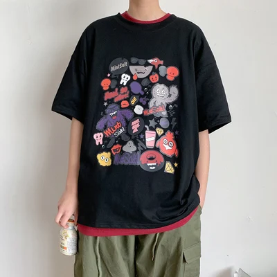 

Short-sleeved T-shirt men's trend camouflage Korean student loose bottoming shirt half sleeve top