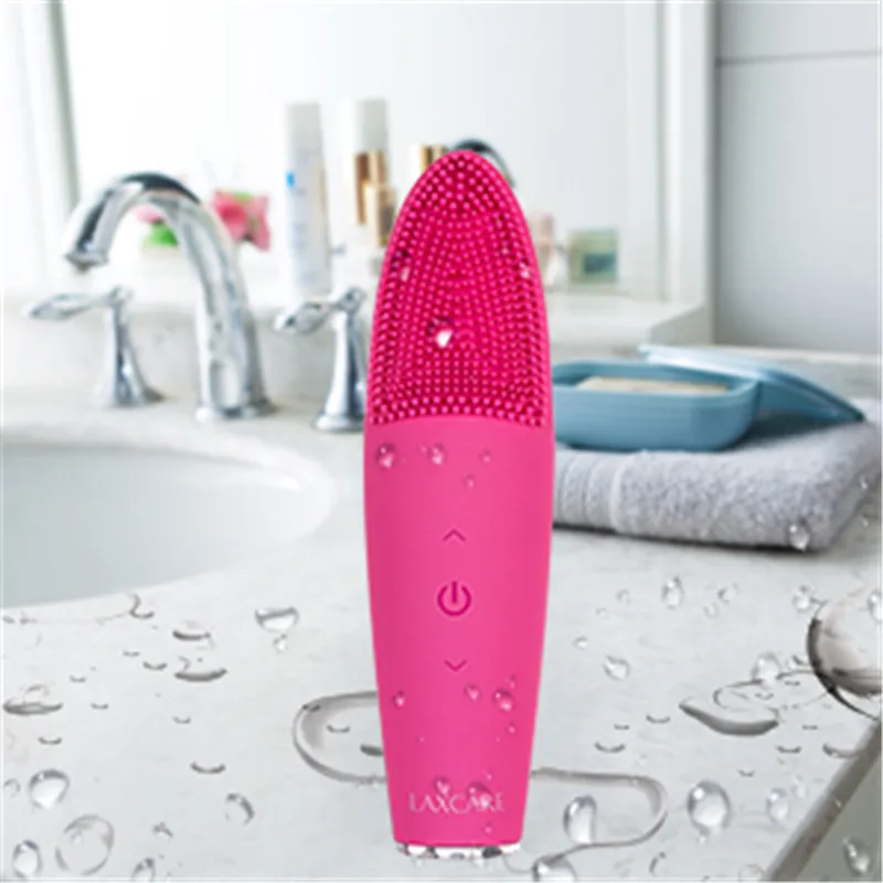 Электрическая звуковая силиконовая щетка для очищения лица мягкая термальная