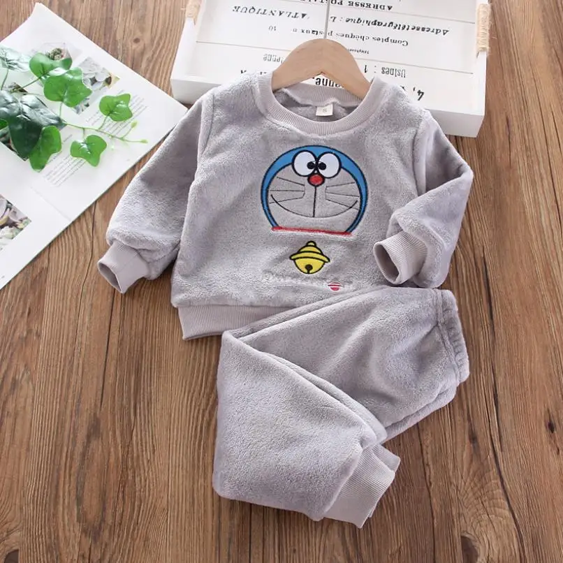 Пижама фланелевая для мальчиков и девочек на зиму весну теплая домашний костюм