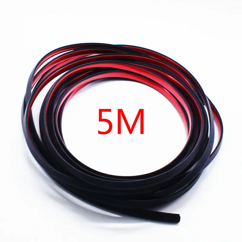 red 5/1 м авто DIY двери автомобиля Универсальные резиновые края царапины анти-Авто-Стайлинг защитный молдинг прокладки уплотнения аккесорио para авто - Цвет: red