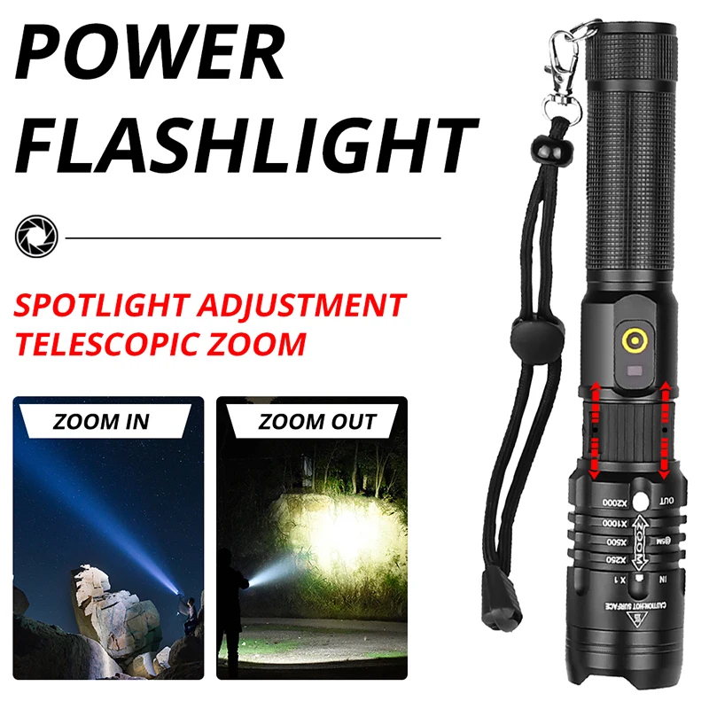 

LED Rechargeable Flashlight Handy Ultra Bright Flashlight Waterproof Powerful Torch 5 Modes Outdoor Camping Bicycle Flashlights