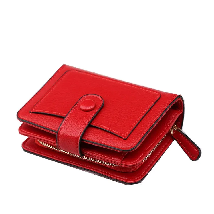 

Female organ purse han edition litchi grain short twenty percent women's change of multi-function clasp wallet wallet