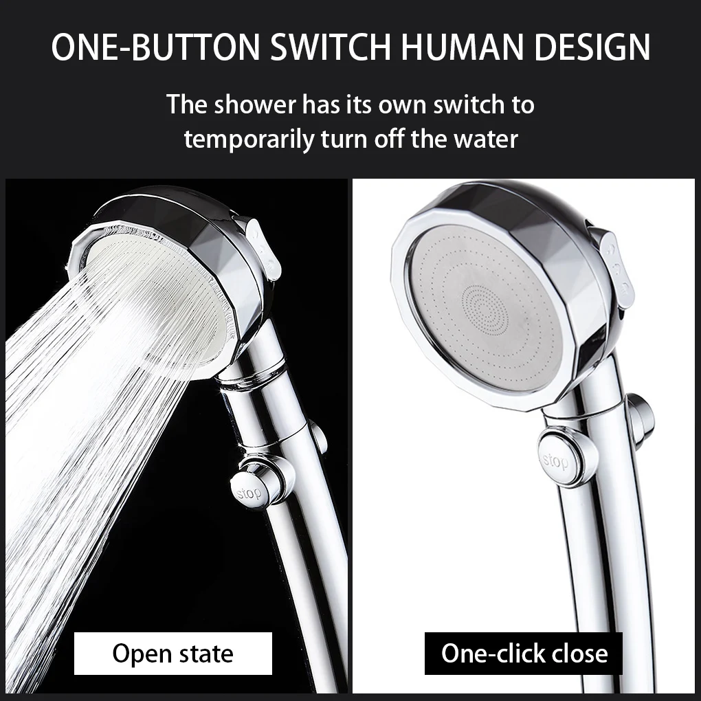 

3 Modes Shower Head High Pressure Adjustable Bath Showerhead Removable 300 Holes Nozzle 5Modes Sprayer Bathroom Filter For Water